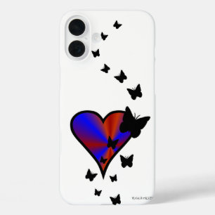 Rainbow Heart and Butterfly iPhone 16 Plus Case