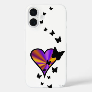 Rainbow Heart and Butterfly iPhone 16 Case