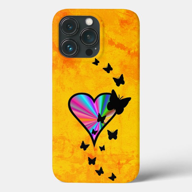 Rainbow Heart and Butterfly Case-Mate iPhone Case (Back)