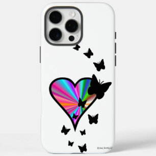 Rainbow Heart and Butterfly iPhone 16 Pro Max Case