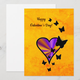 Rainbow Heart and Butterfly Holiday Card
