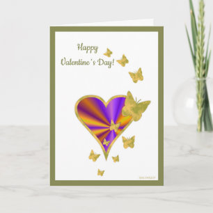 Rainbow Heart and Butterfly Holiday Card