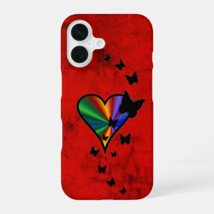 Rainbow Heart and Butterfly iPhone 16 Case