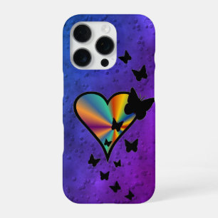 Rainbow Heart and Butterfly iPhone 16 Pro Case