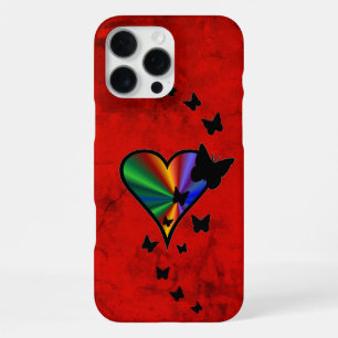 Rainbow Heart and Butterfly iPhone 16 Pro Max Case