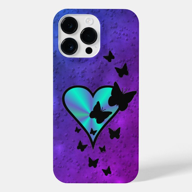 Rainbow Heart and Butterfly iPhone Case (Back)