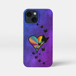 Rainbow Heart and Butterfly iPhone 13 Mini Case