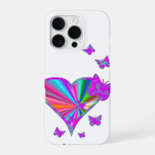 Rainbow Heart and Butterfly iPhone 16 Pro Case