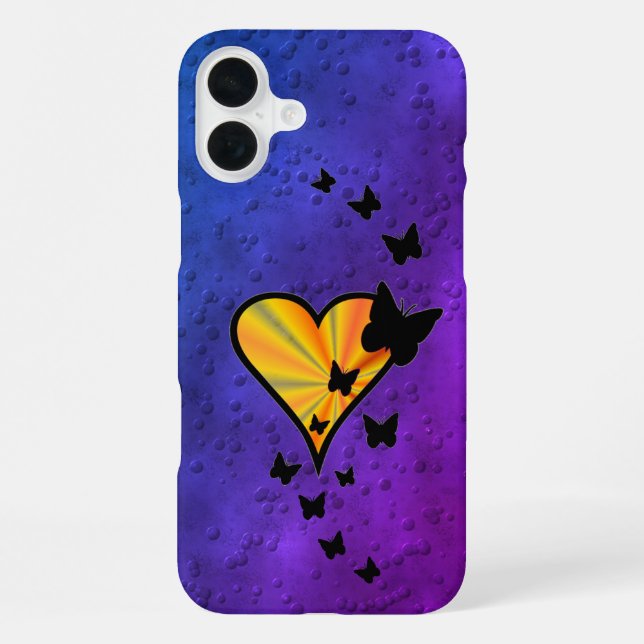 Rainbow Heart and Butterfly iPhone Case (Back)