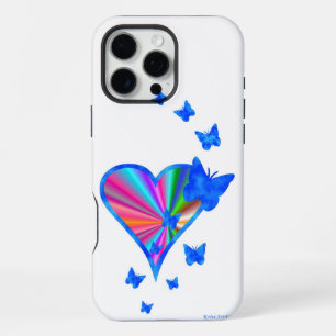 Rainbow Heart and Butterfly iPhone Case