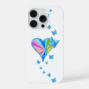 Rainbow Heart and Butterfly iPhone 15 Pro Case