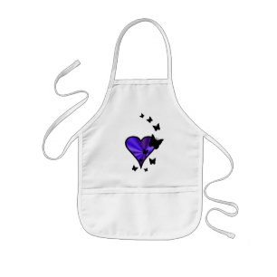 Rainbow Heart and Butterfly Kids Apron