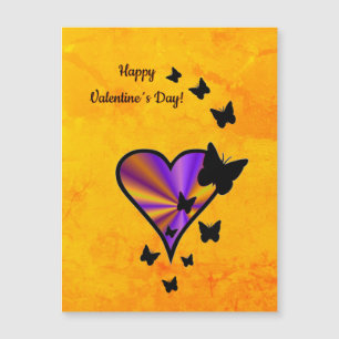 Rainbow Heart and Butterfly Magnetic Card
