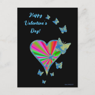 Rainbow Heart and Butterfly Postcard