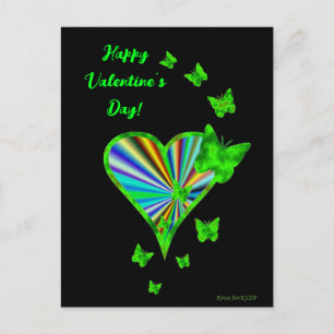 Rainbow Heart and Butterfly Postcard
