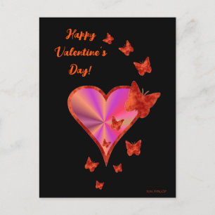 Rainbow Heart and Butterfly Postcard