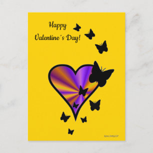 Rainbow Heart and Butterfly Postcard