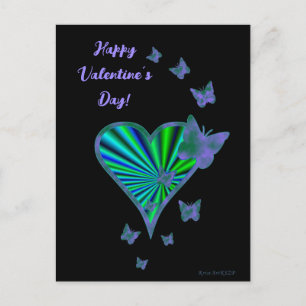 Rainbow Heart and Butterfly Postcard