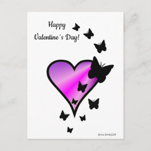 Rainbow Heart and Butterfly Postcard