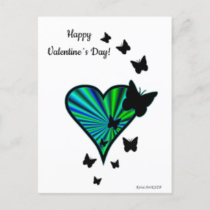 Rainbow Heart and Butterfly Postcard