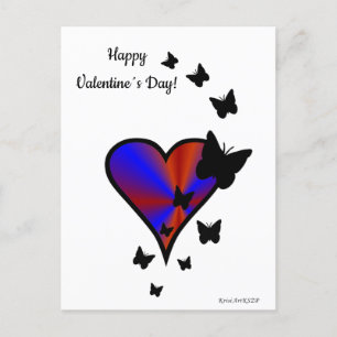 Rainbow Heart and Butterfly Postcard