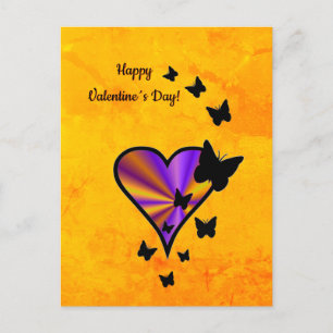 Rainbow Heart and Butterfly Postcard