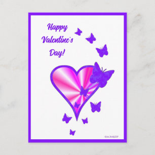Rainbow Heart and Butterfly Postcard