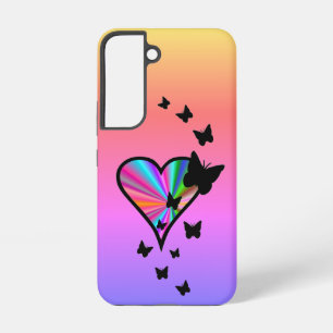 Rainbow Heart and Butterfly Samsung Galaxy Case