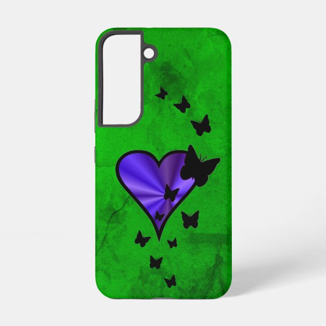 Rainbow Heart and Butterfly Samsung Galaxy S22 Case (Back)