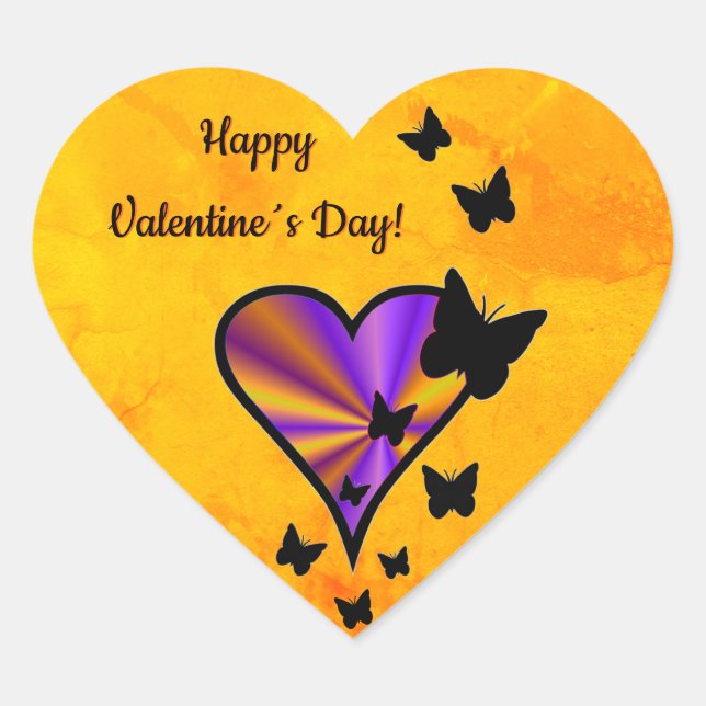 Rainbow Heart and Butterfly Sticker (Front)