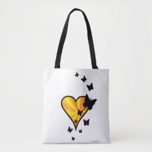 Rainbow heart and Butterfly Tote Bag