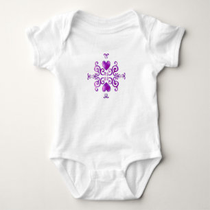 Rainbow Heart and Lily Baby Bodysuit