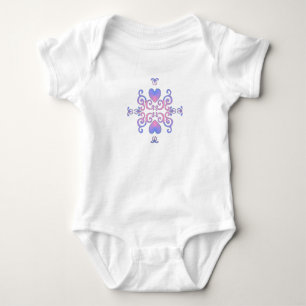 Rainbow Heart and Lily Baby Bodysuit