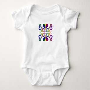 Rainbow Heart and Lily Baby Bodysuit