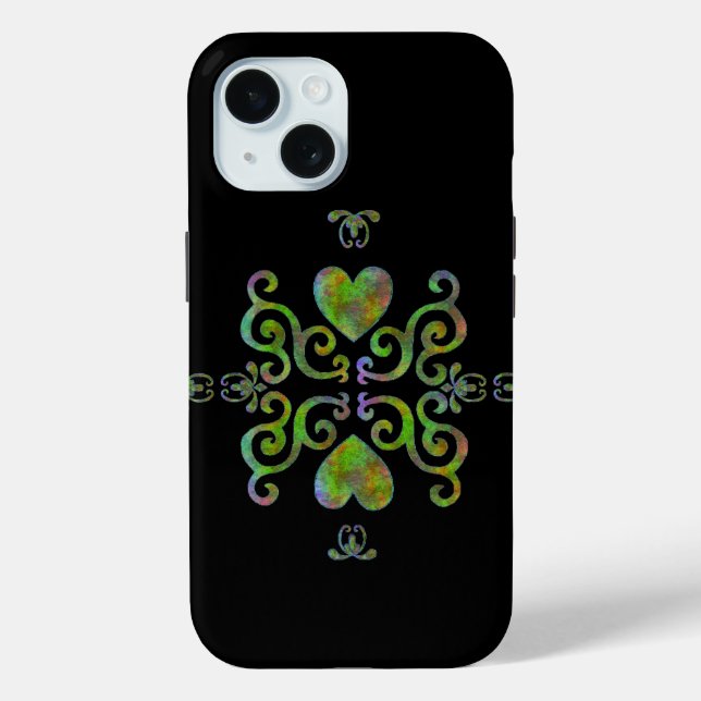 Rainbow Heart and Lily Case-Mate iPhone Case (Back)