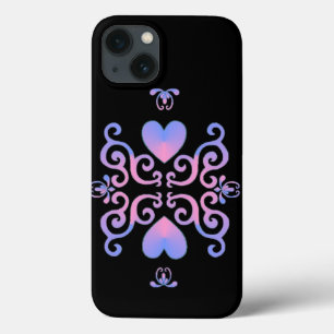 Rainbow Heart and Lily iPhone 13 Case