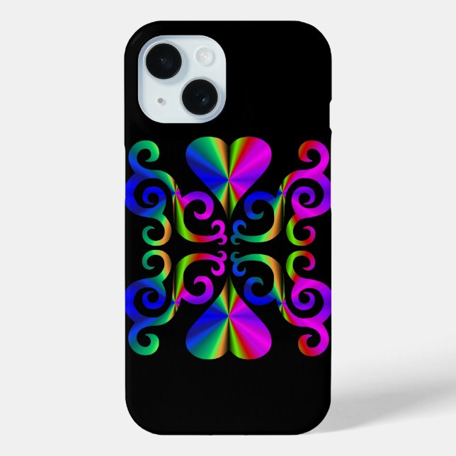 Rainbow Heart and Lily Case-Mate iPhone Case (Back)