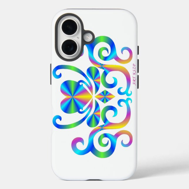 Rainbow Heart and Lily Case-Mate iPhone Case (Back)