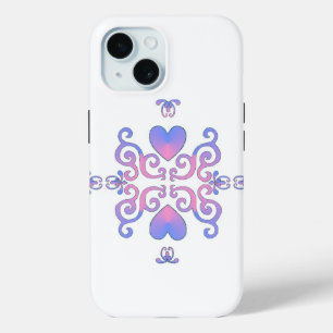 Rainbow Heart and Lily iPhone 15 Case
