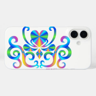 Rainbow Heart and Lily iPhone 16 Plus Case