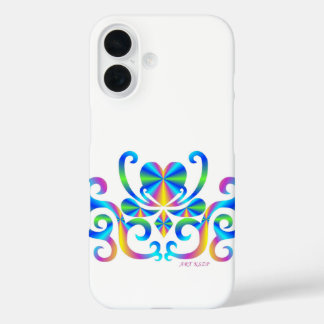 Rainbow Heart and Lily iPhone 16 Case