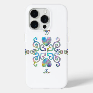 Rainbow Heart and Lily iPhone 15 Pro Case