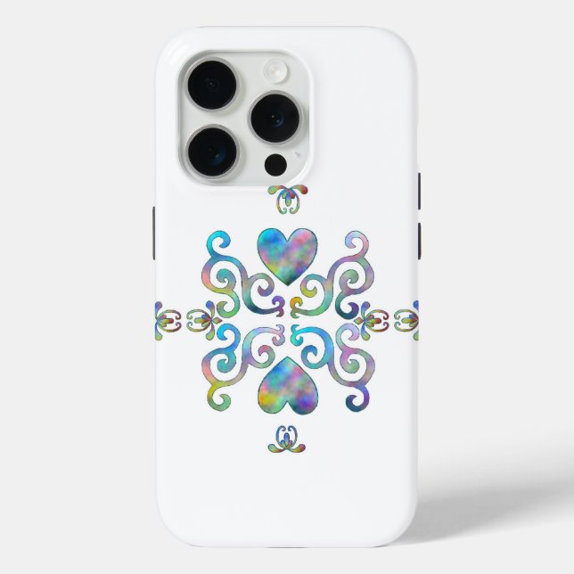 Rainbow Heart and Lily Case-Mate iPhone Case (Back)