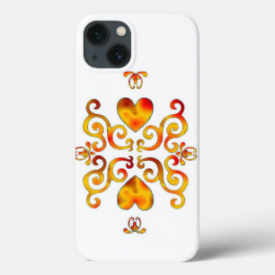Rainbow Heart and Lily iPhone 13 Case