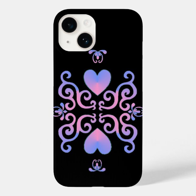 Rainbow Heart and Lily Case-Mate iPhone Case (Back)