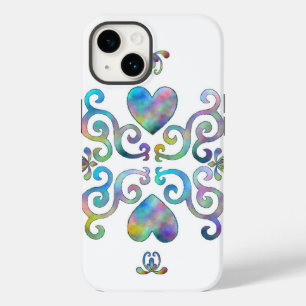 Rainbow Heart and Lily Case-Mate iPhone 14 Case