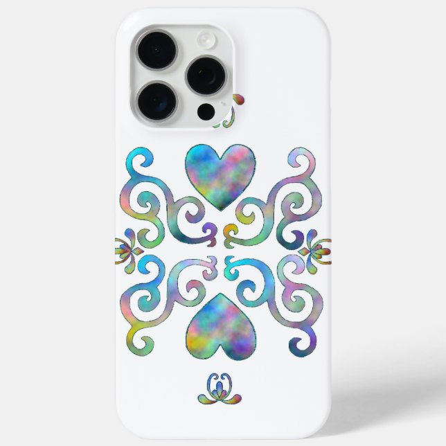 Rainbow Heart and Lily Case-Mate iPhone Case (Back)
