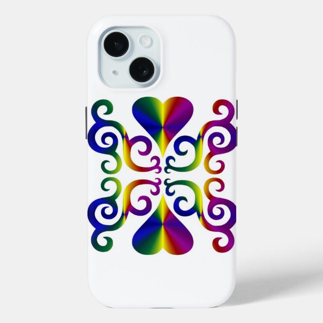 Rainbow Heart and Lily Case-Mate iPhone Case (Back)