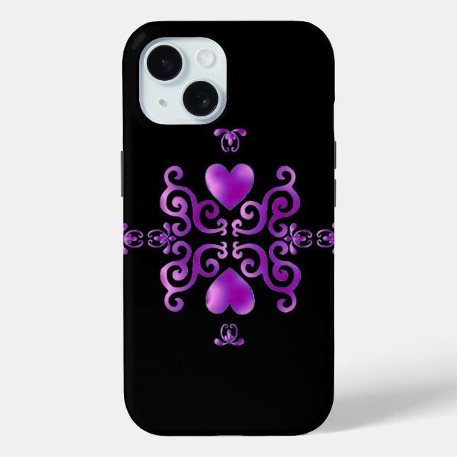 Rainbow Heart and Lily Case-Mate iPhone Case (Back)
