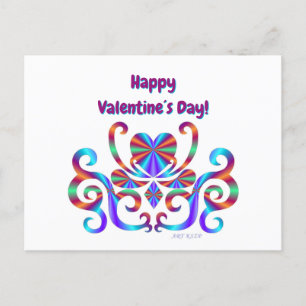 Rainbow Heart and Lily Holiday Postcard